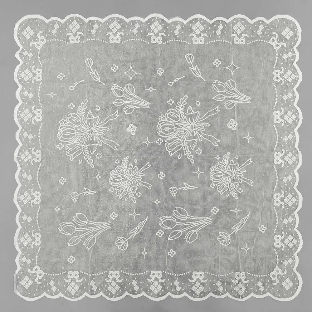 Outdoor Tischdecke transparent, quadratisch mit Tulpenmuster – Bild 2