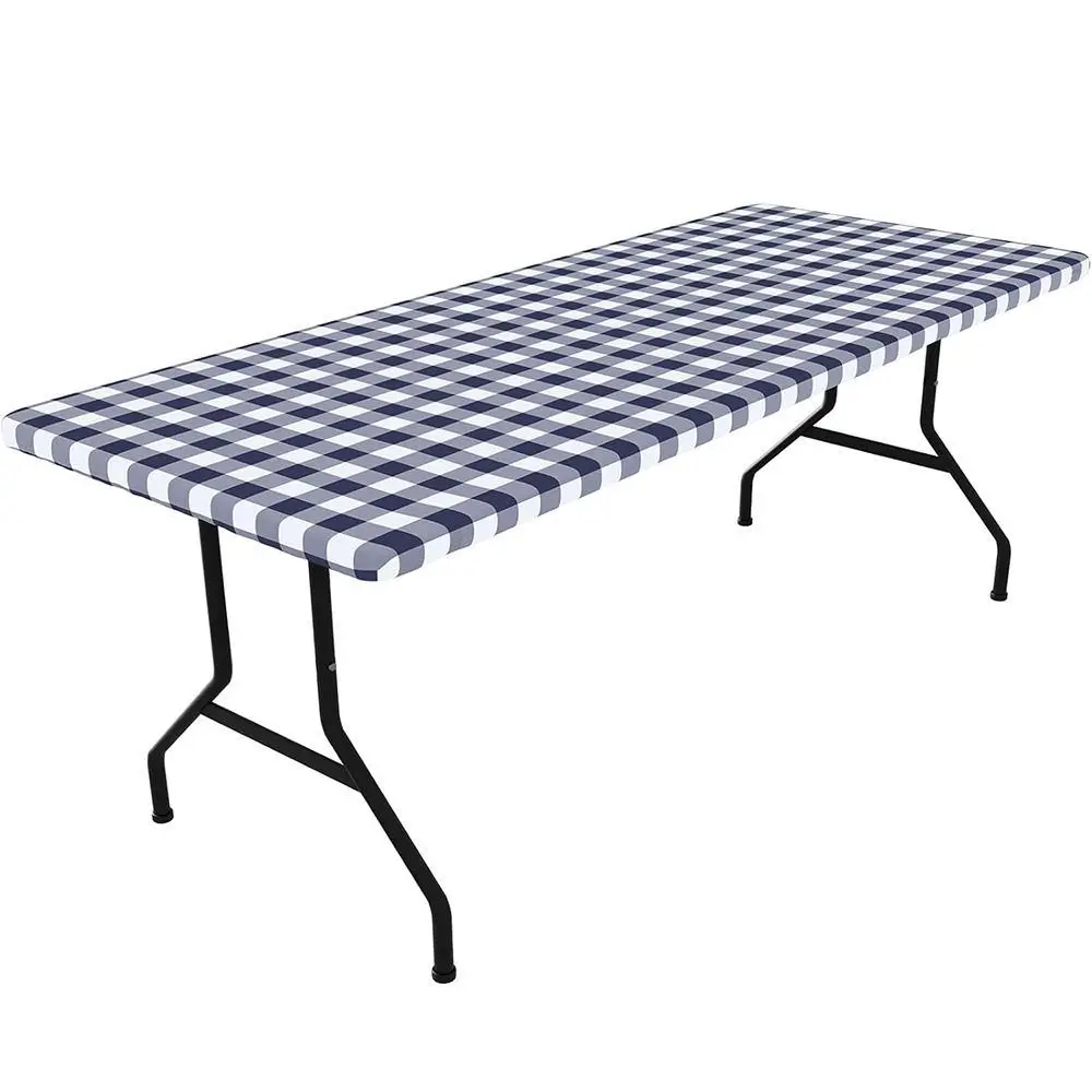 Tischdecke Schwarz kariert, rechteckig mit Spannrand – Bild 2
