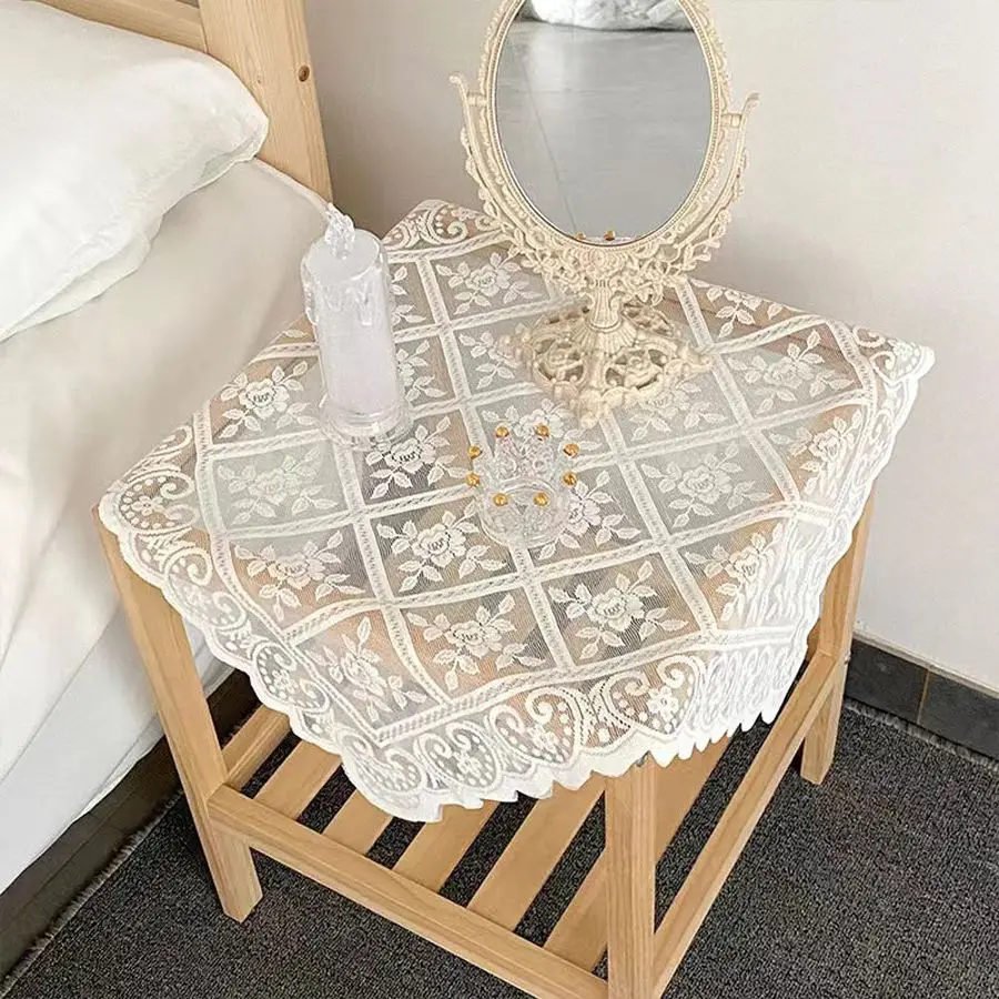 Tischdecke Spitze mit Blumenmuster und Bogenkante – Bild 4
