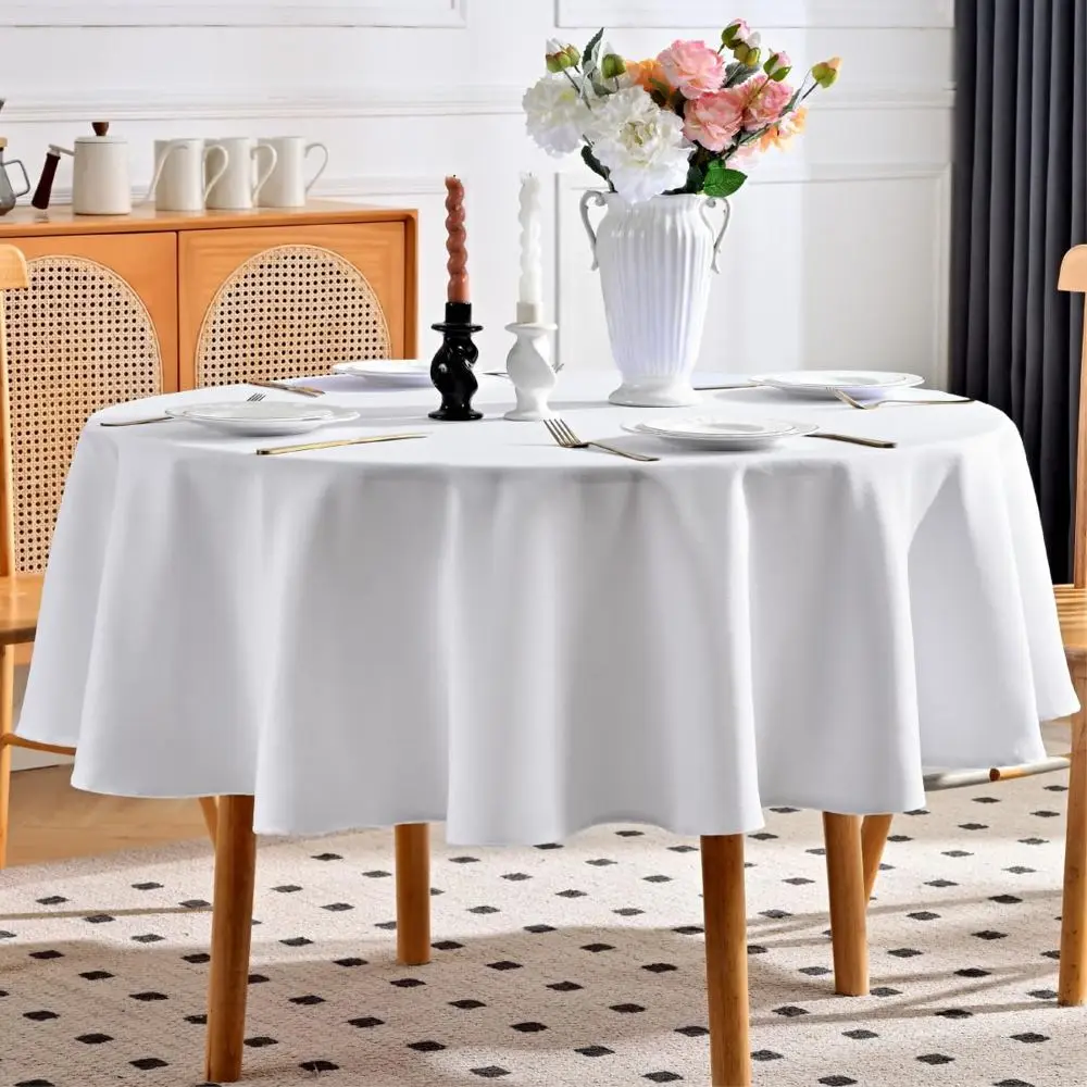 Tischdecke Weiß abwaschbar, rechteckig, aus Polyester – Bild 2