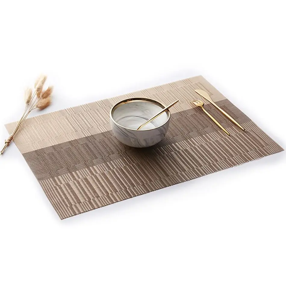 Tischset gestreift mit feiner Streifenstruktur – Beige