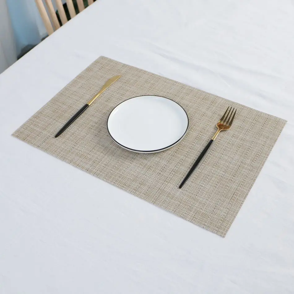 Tischset gestreift mit feiner Streifenstruktur – Beige – meliert