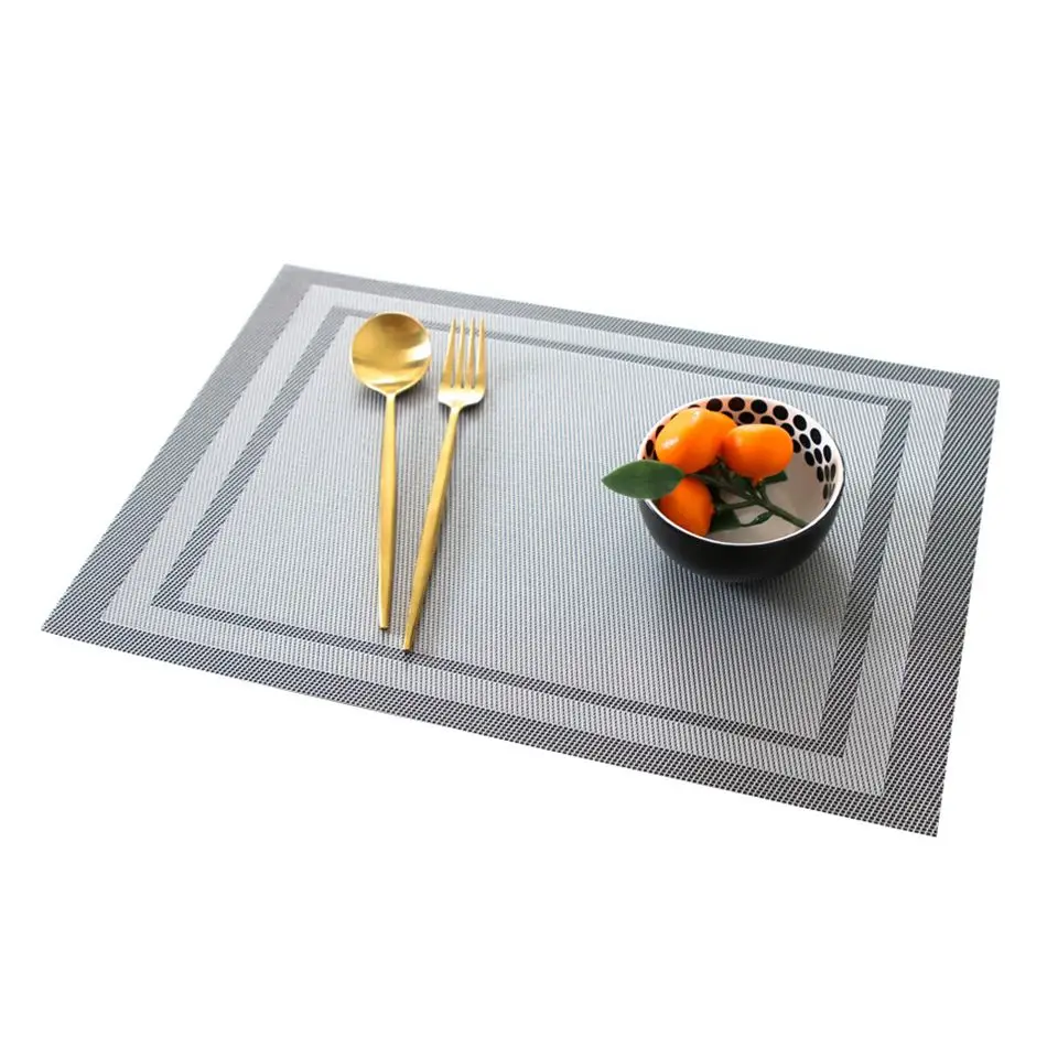 Tischset gestreift mit feiner Streifenstruktur – Silber