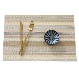 Tischset gestreift mit feiner Streifenstruktur – Beige – gestreift