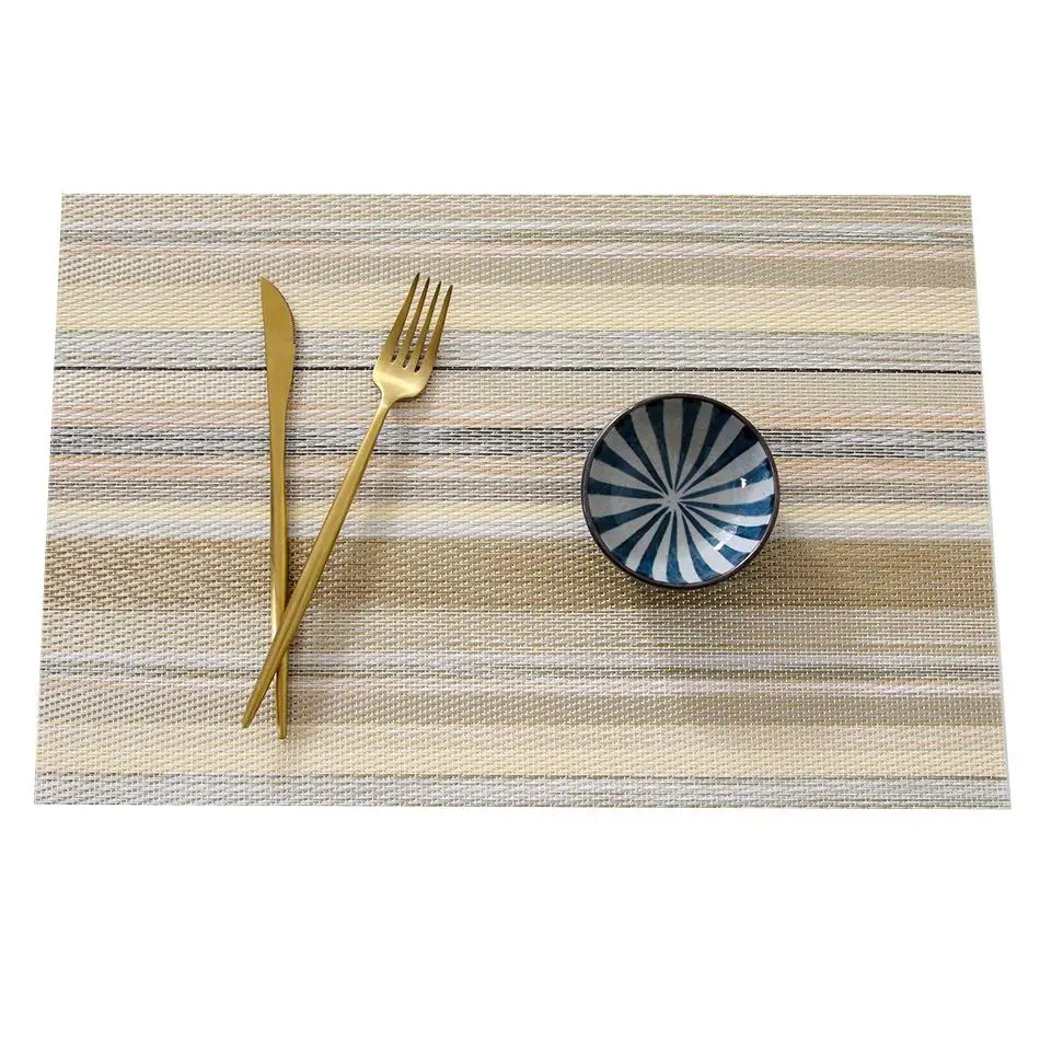 Tischset gestreift mit feiner Streifenstruktur – Beige – gestreift