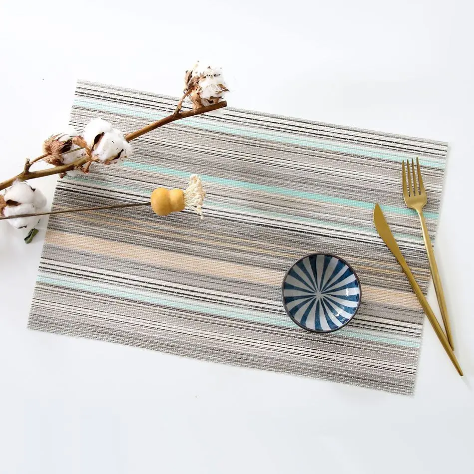 Tischset gestreift mit feiner Streifenstruktur – Bunt