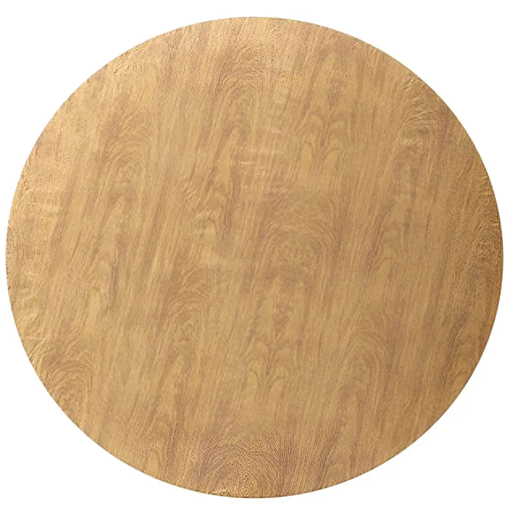Runde Tischdecke outdoor in Holzoptik – Camel