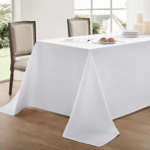 Tischdecke Weiß abwaschbar, rechteckig, aus Polyester – Weiß
