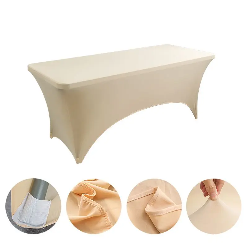 Tischdecke Grün eng anliegend für rechteckige Tische – Beige