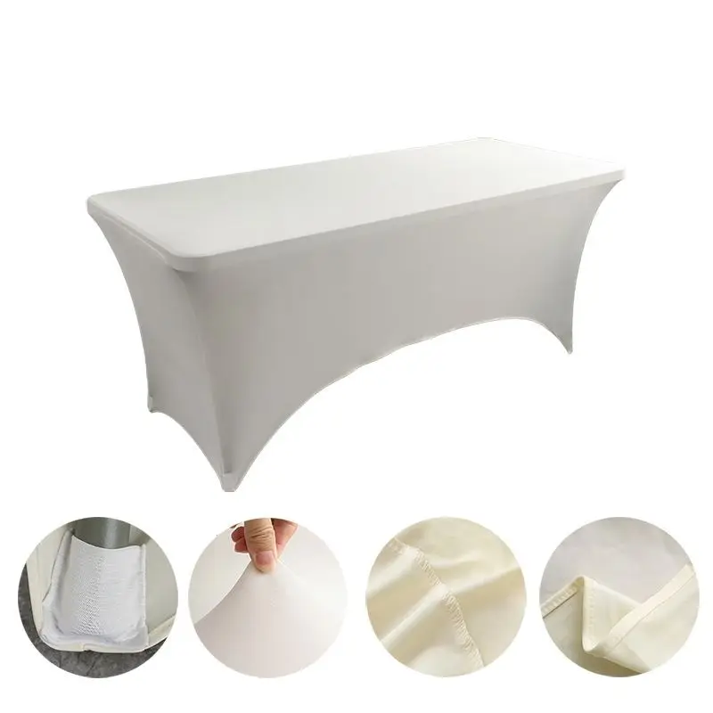 Tischdecke Grün eng anliegend für rechteckige Tische – Creme