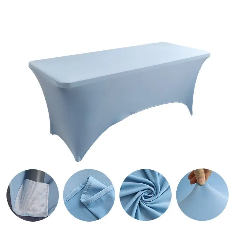 Tischdecke Grün eng anliegend für rechteckige Tische – Hellblau – Taubenblau