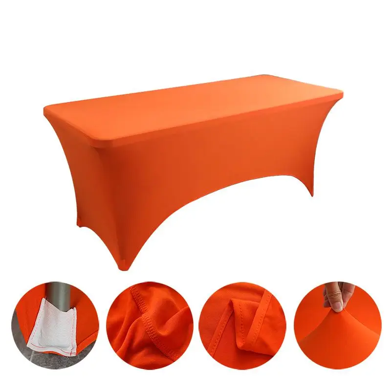 Tischdecke Grün eng anliegend für rechteckige Tische – Orange