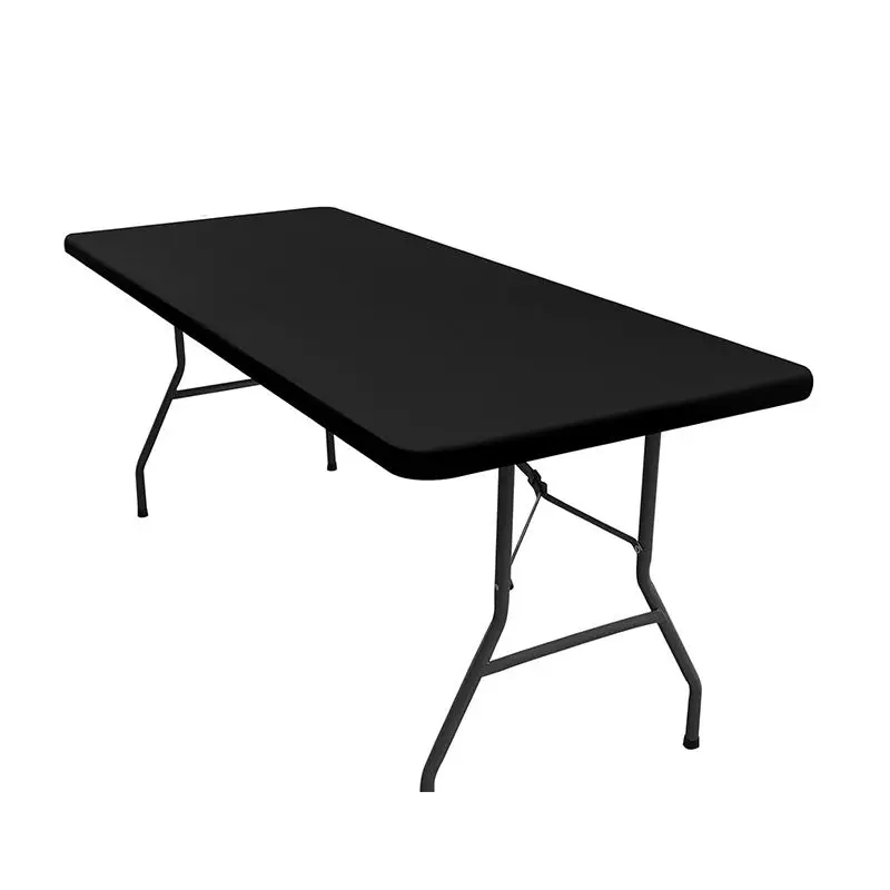 Tischdecke Weiß als Spannbezug für rechteckige Tische – Schwarz