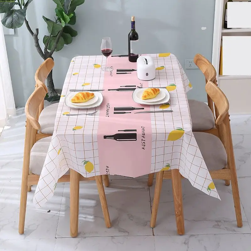 Tischdecke mit buntem Muster, rechteckig – Rosa