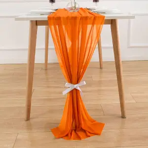 Tischläufer Orange, lang und fließend, leicht durchscheinend – Orange – leuchtend