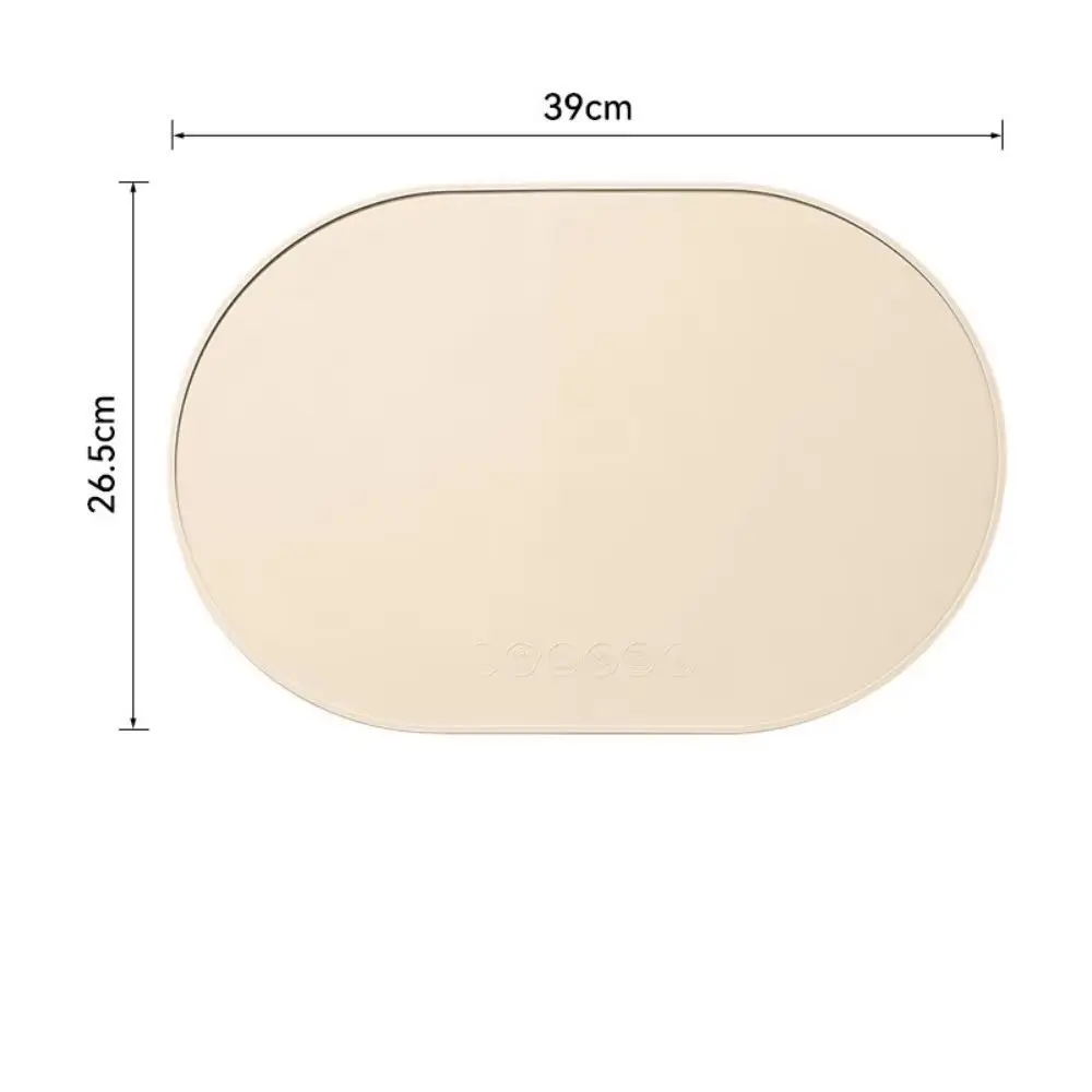 Platzdeckchen oval aus Silikon, abspülbar – Creme